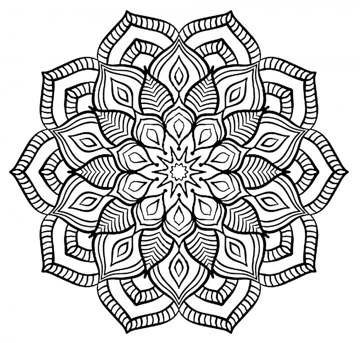 Mandala Grosse Fleur – Mandalas – Coloriages Difficiles Pour intérieur Mandala À Colorier Adulte