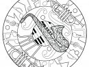 Mandala Harmonieux De Jazz - Mandalas - Coloriages avec Trompette À Colorier