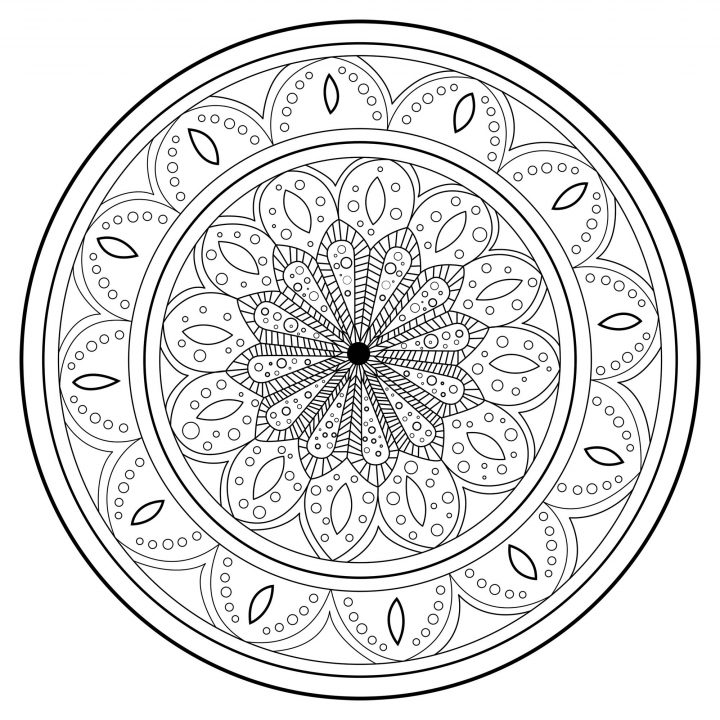 Mandala Magique Et Complexe – Mandalas Difficiles (Pour destiné Coloriage Magique Dur