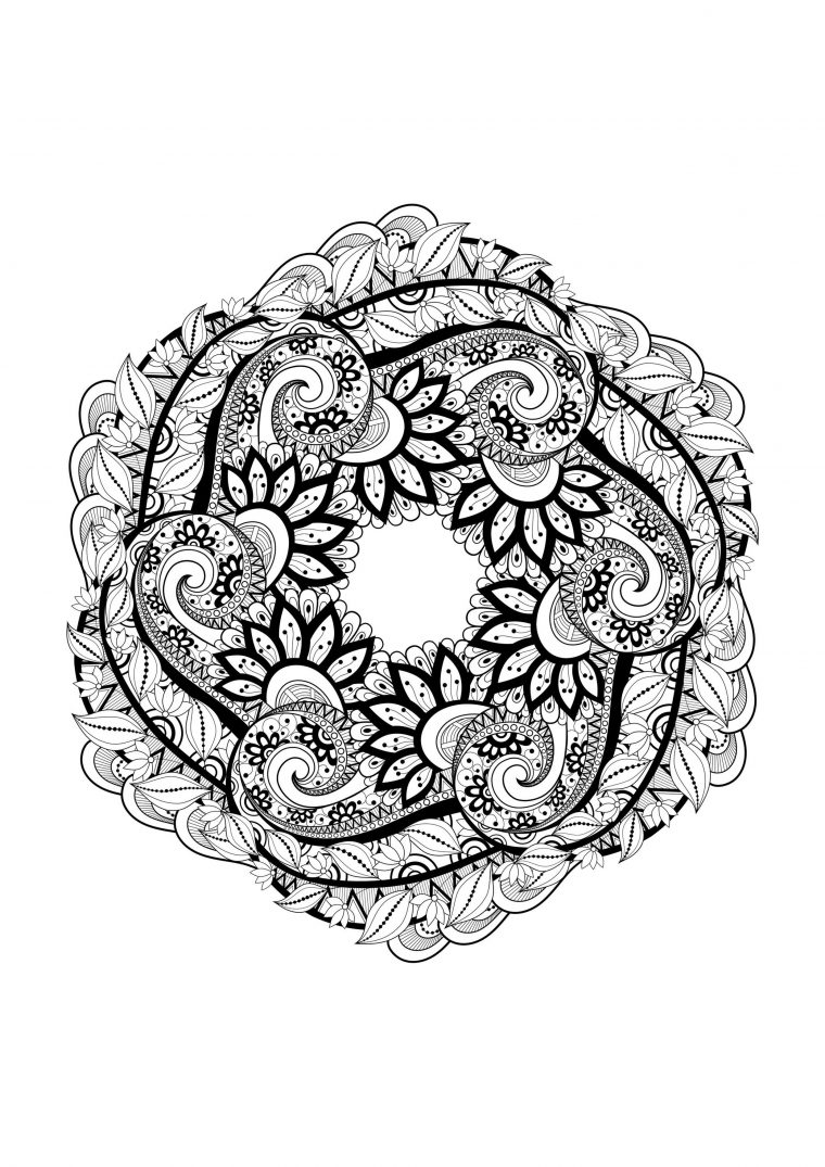 Mandala Magnifique – Coloriage Mandalas – Coloriages Pour encequiconcerne Coloriage De Mandala Difficile A Imprimer