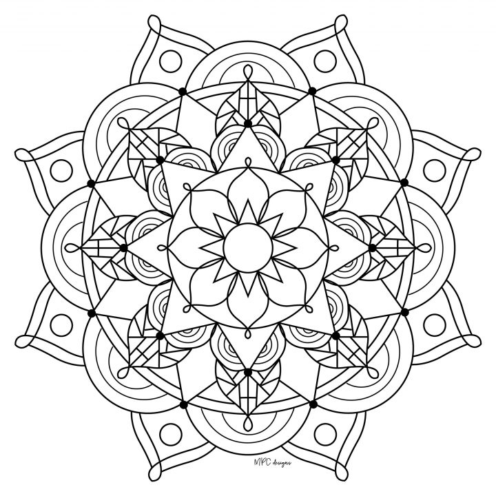 Mandala Mpc Design 10 – Mandalas – Coloriages Difficiles serapportantà Mandala À Colorier Adulte