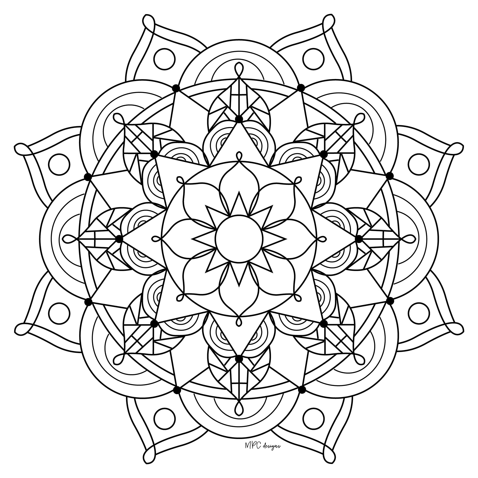 Mandala Mpc Design 10 - Mandalas - Coloriages Difficiles serapportantà Mandala À Colorier Adulte 