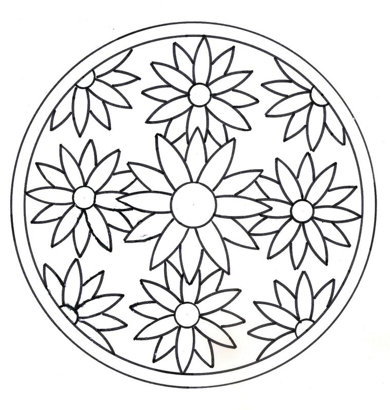 Mandalas – Rosace Modèle N°2 destiné Jeux De Coloriage De Rosace