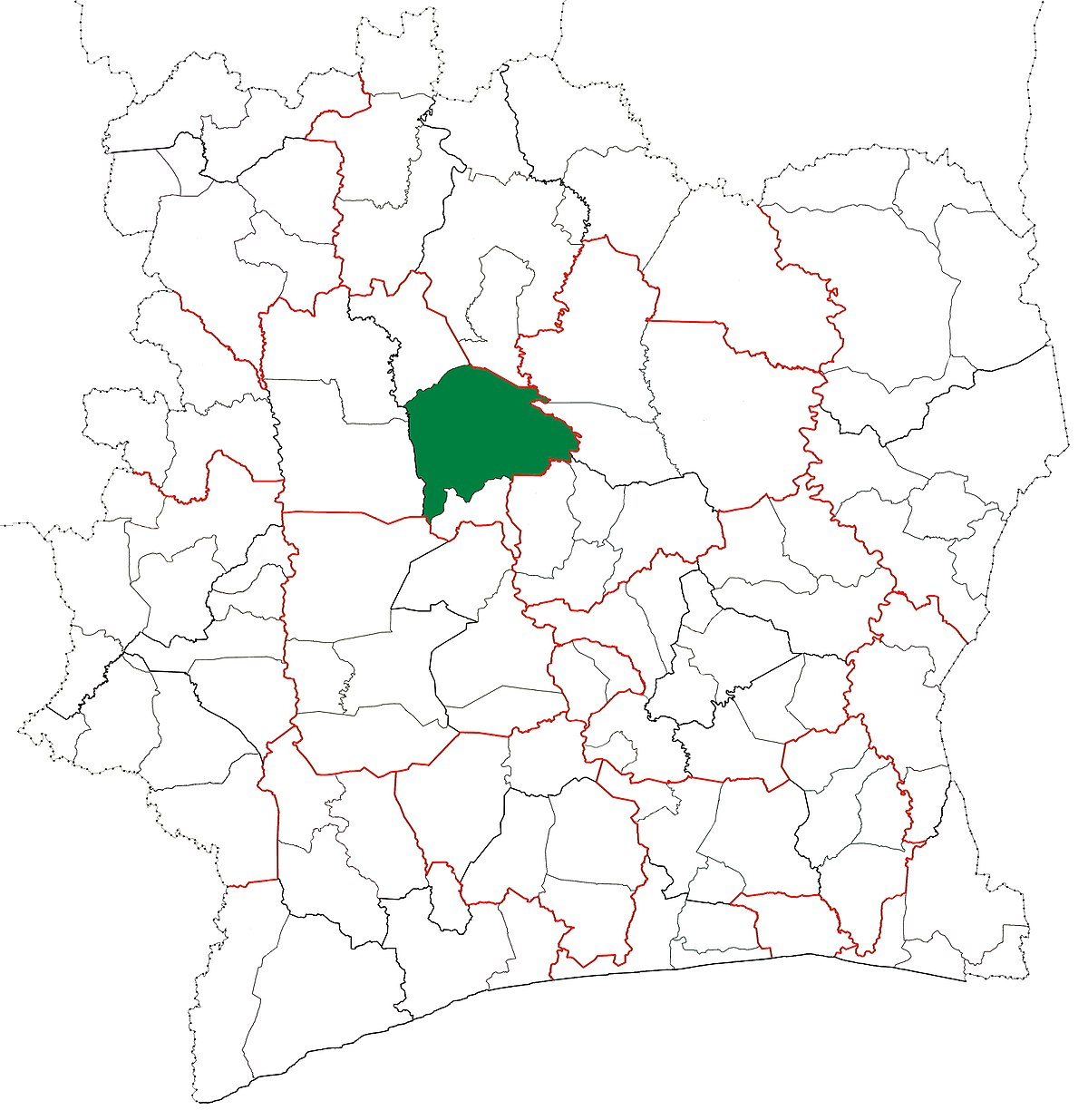 Mankono Department - Wikipedia tout Département Et Préfecture 