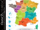 Map 13 French Regions 5 Overseas Stok Vektör (Telifsiz intérieur Les 13 Régions