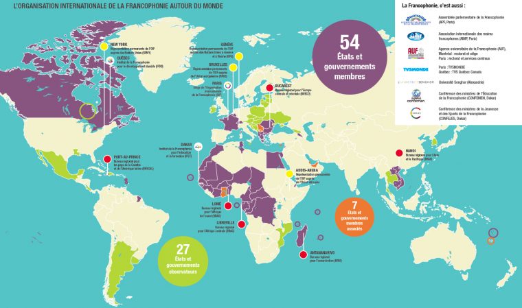 Map : Carte Mise À Jour Des Pays Membres De L'oif (2018 pour Carte Des Pays De L Europe