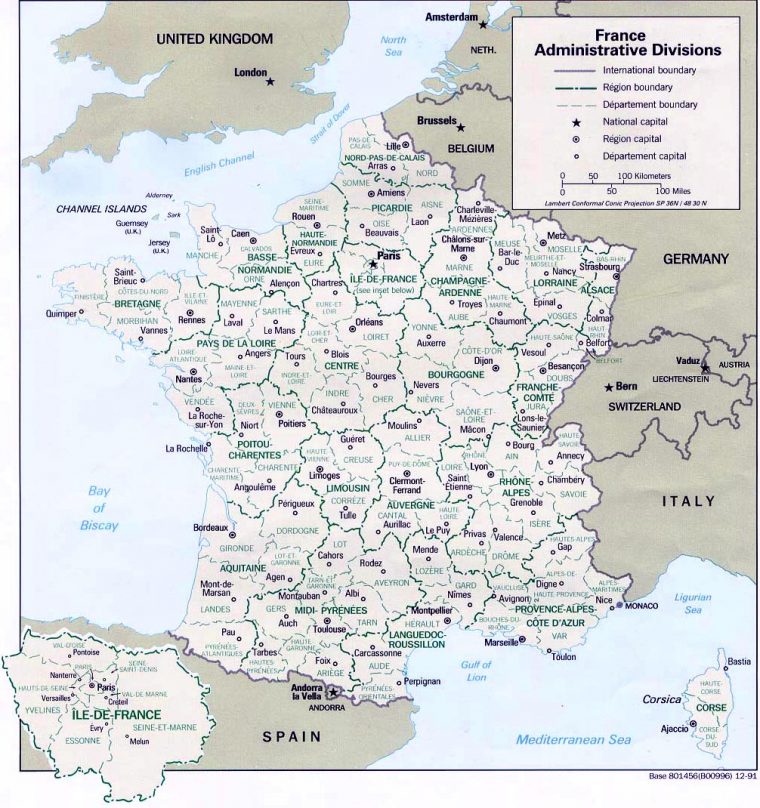 Map Of France Departments – France Map With Departments And avec Liste Region De France