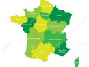 Map Of France Divided Into 13 Administrative Metropolitan Regions,.. tout Carte Des Régions De France 2016