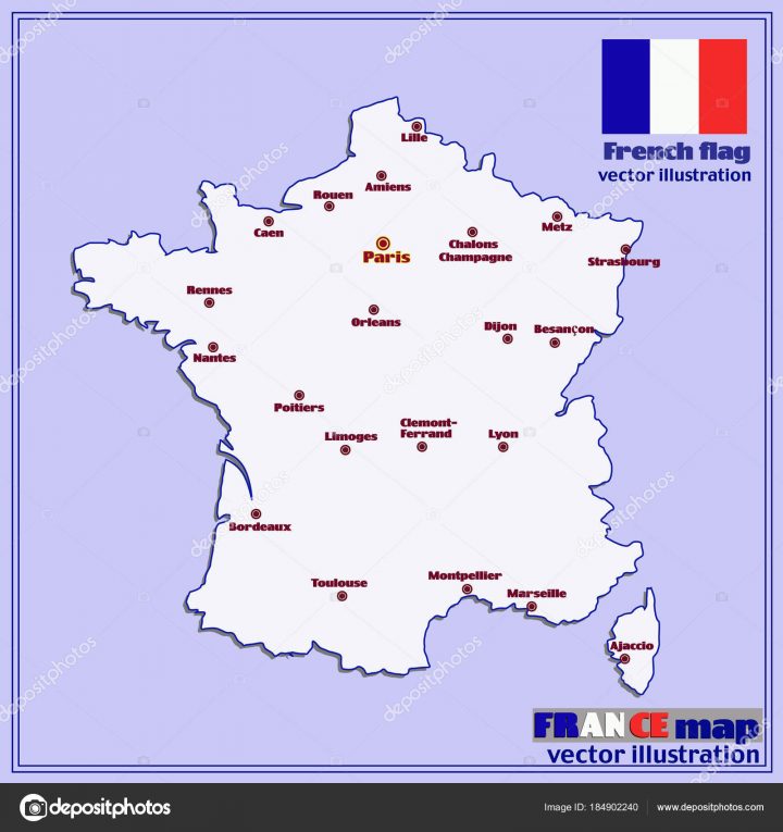 Map Of France With Big Cities. Vector. — Stock Vector concernant Carte De La France Avec Ville