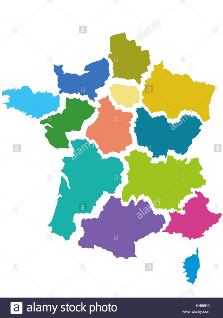 Map Of France With The 13 Regions, Adopted By The Assemblee destiné Les 13 Régions