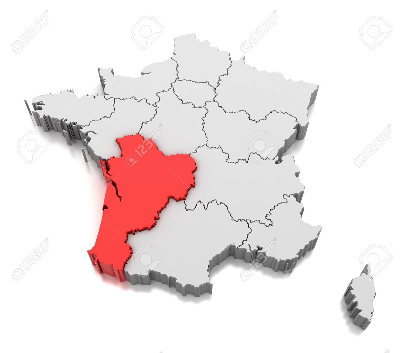 Map Of Nouvelle Aquitaine Region, France à Nouvelle Region France