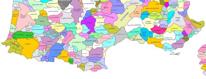 Map Of The Natural Regions Of The South Of France – Travels à Carte Des Régions Françaises