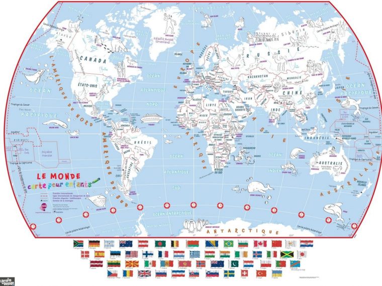 Maps International – La Carte Du Monde Pour Enfants À Colorier encequiconcerne Carte Du Monde Enfant