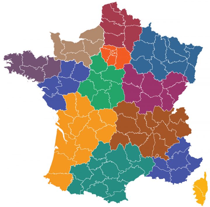 Maps Of The Regions Of France intérieur Départements Et Régions De France