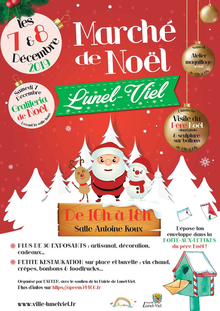 Marché De Noël | Mairie Lunel-Viel intérieur Boite De Noel A Imprimer