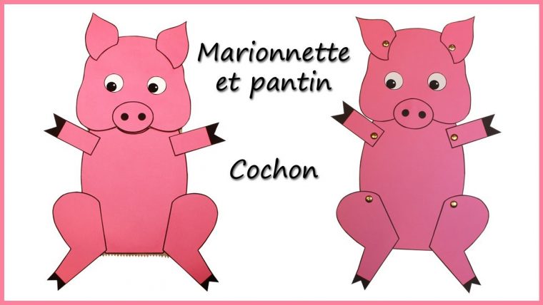 Marionnette Cochon (En Papier) – Tuto De Bricolage dedans Pantin Articulé Patron