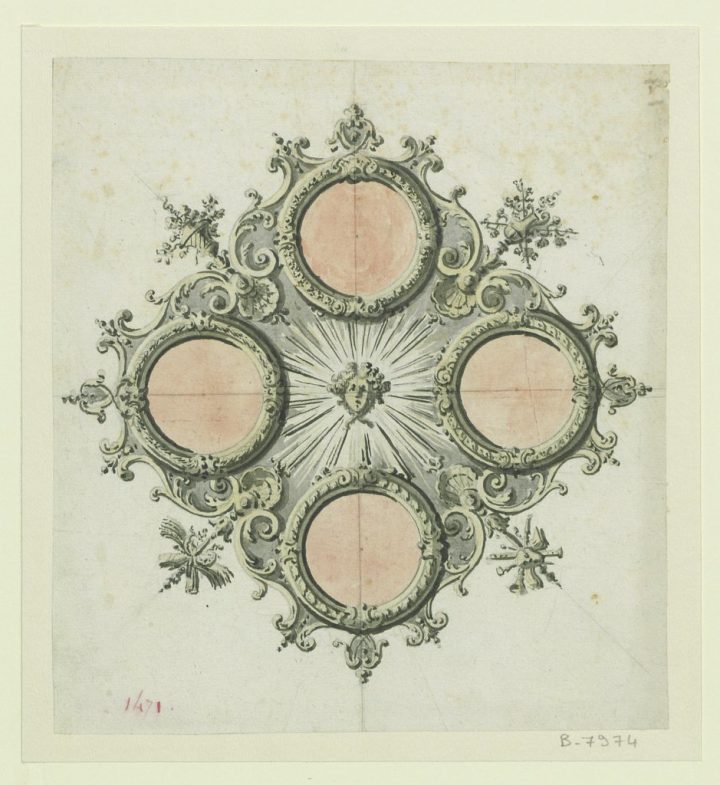 Marly-Le-Roy, Château – Dessin De La Rosace Centrale Du Pl concernant Dessiner Une Rosace