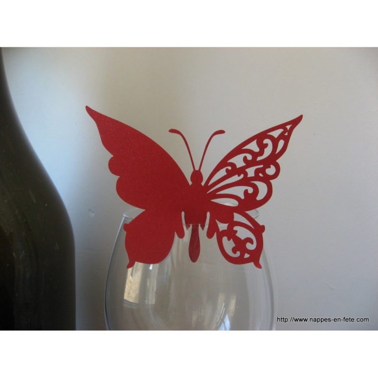 Marque Place Papillon Rouge Pour Verre encequiconcerne Etiquette Papillon A Imprimer