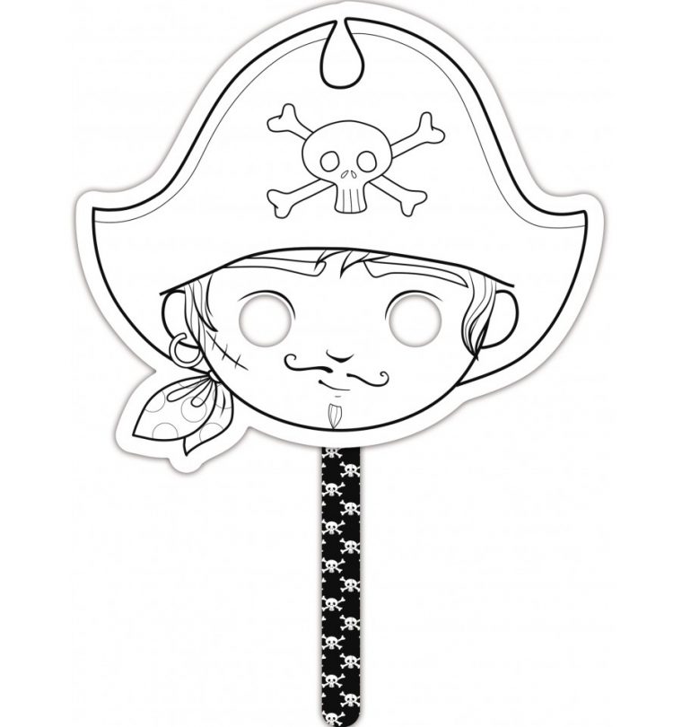 Masque À Colorier Graffy Stick Pirate – Avenue Mandarine tout Masque Enfant A Colorier