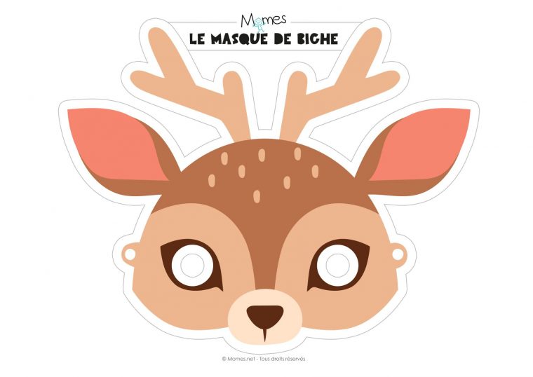 Masque De Biche À Imprimer | Masque Animaux, Masque Et dedans Masques Animaux À Imprimer