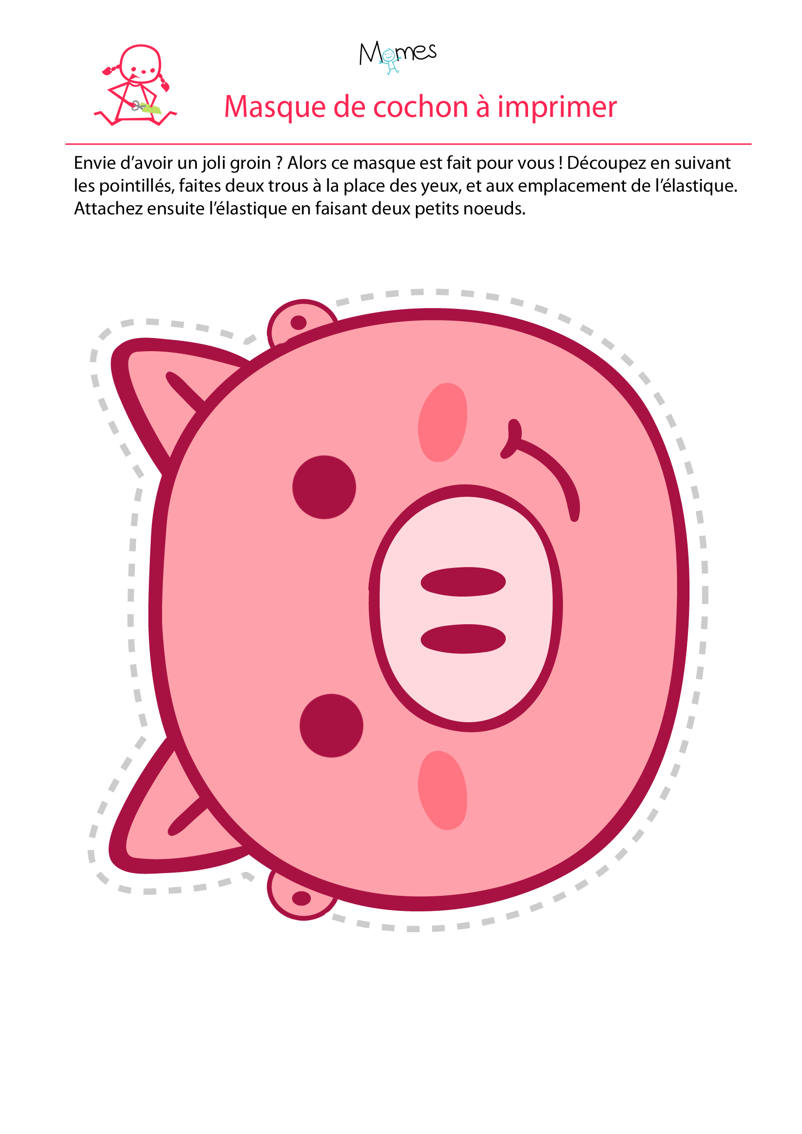 Masque De Cochon - Momes avec Masque À Imprimer Animaux 