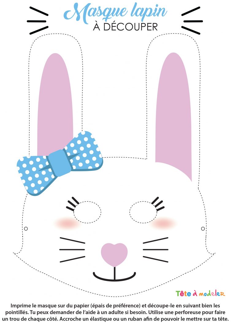 Masque De Lapin À Imprimer avec Decoupage A Imprimer Gratuit