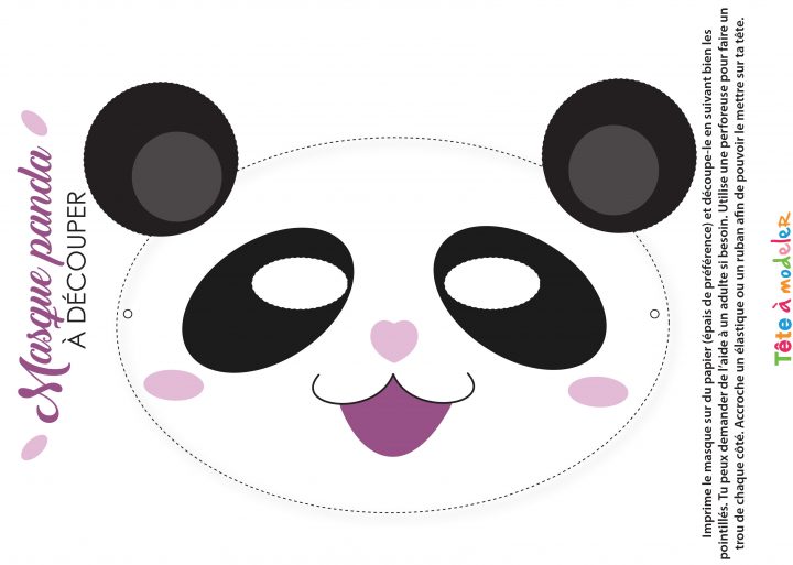 Masque De Panda À Imprimer pour Masque À Imprimer Animaux