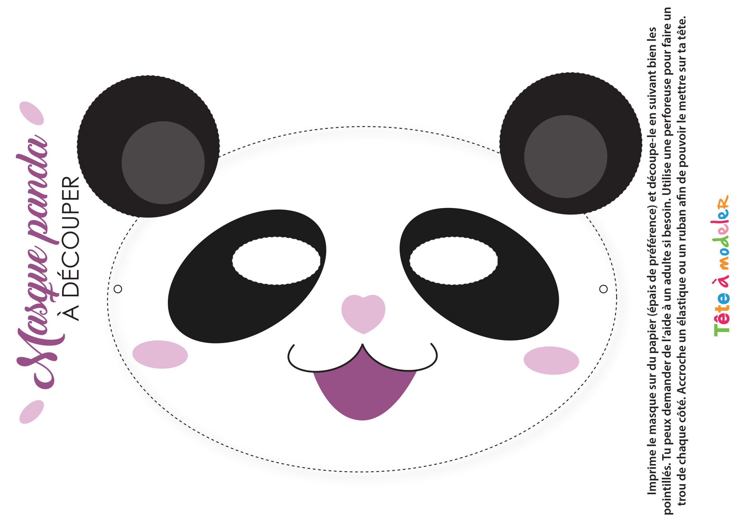 Masque De Panda À Imprimer serapportantà Masques Animaux À Imprimer