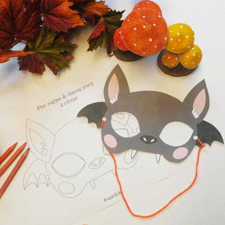 Masque D'halloween À Imprimer : La Chauve-Souris ! pour Masque Enfant A Colorier