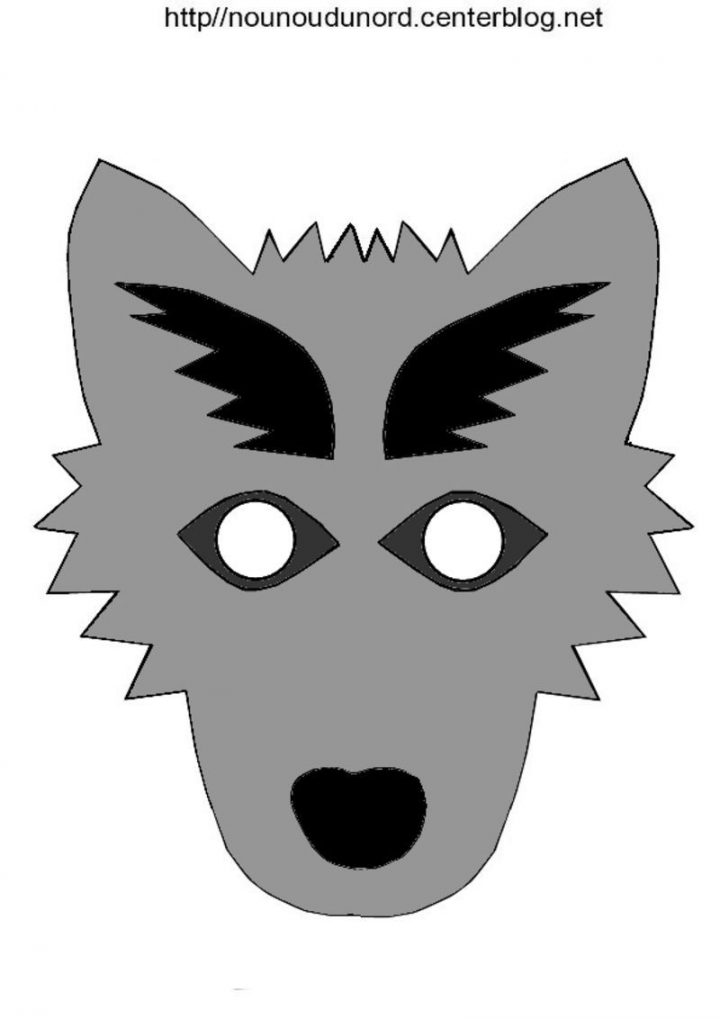 Masque Loup tout Masque Loup A Colorier