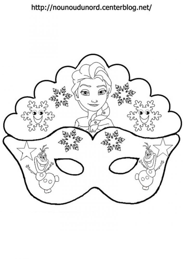 Masque Reine Des Neiges Elsa, Olaf | Masque A Imprimer avec Coloriage De Carnaval A Imprimer Gratuit