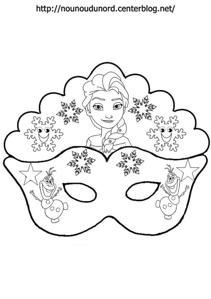 Masque Reine Des Neiges Elsa, Olaf | Masque A Imprimer avec Coloriage De Carnaval A Imprimer Gratuit