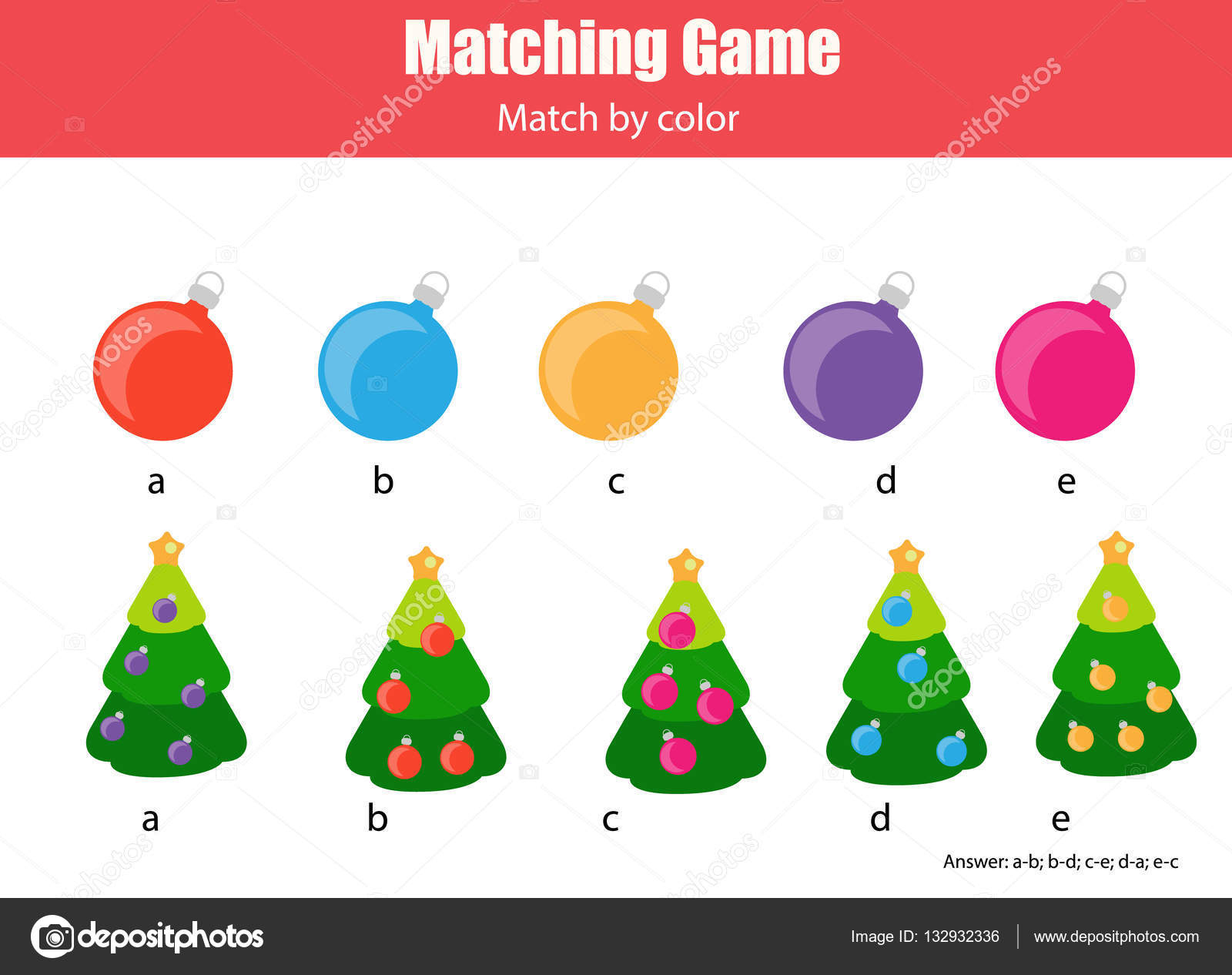 Matching Children Educational Game, Match By Color pour Rebus Noel