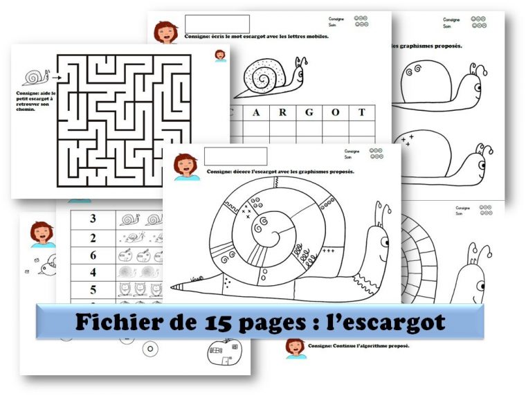 Maternelle-Fichier Multiactivites-Escargot | Escargot tout Jeux Gratuit Escargot