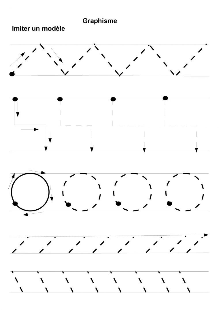 Maternelle Graphisme 1,tracer Différentes Lignes avec Apprendre À Écrire Les Lettres En Maternelle