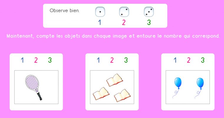 Math Ps – Dénombrement Des Collections De 1 À 3 Objets encequiconcerne Exercice Pour Maternelle Petite Section