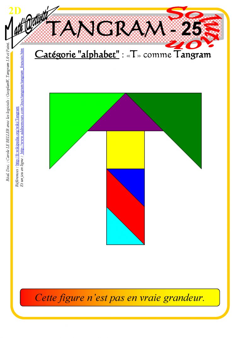 Math'@ctivité 2D : Tangram concernant Jeu De Tangram À Imprimer