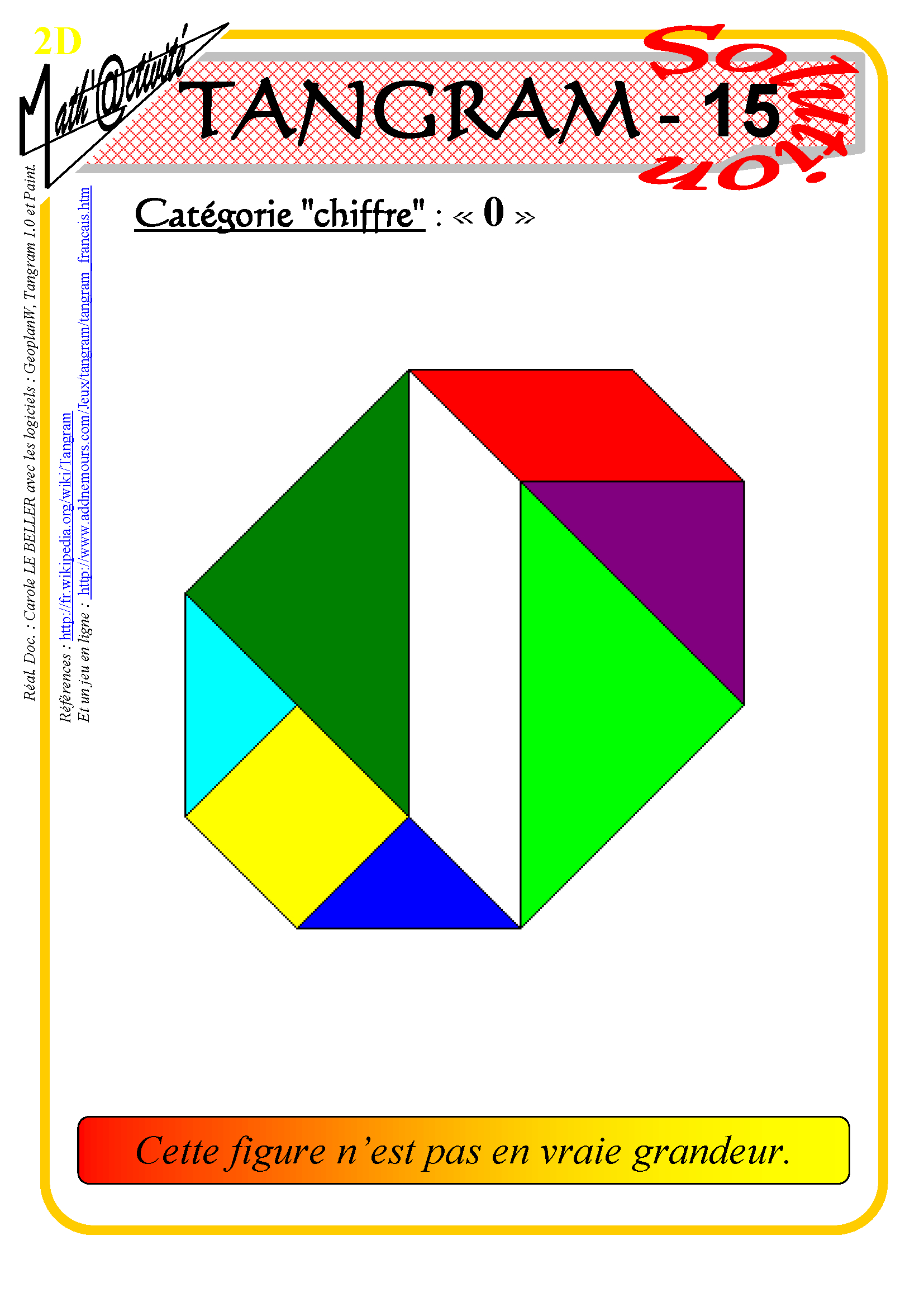 Math&amp;#039;@ctivité 2D : Tangram destiné Jeu De Tangram À Imprimer 