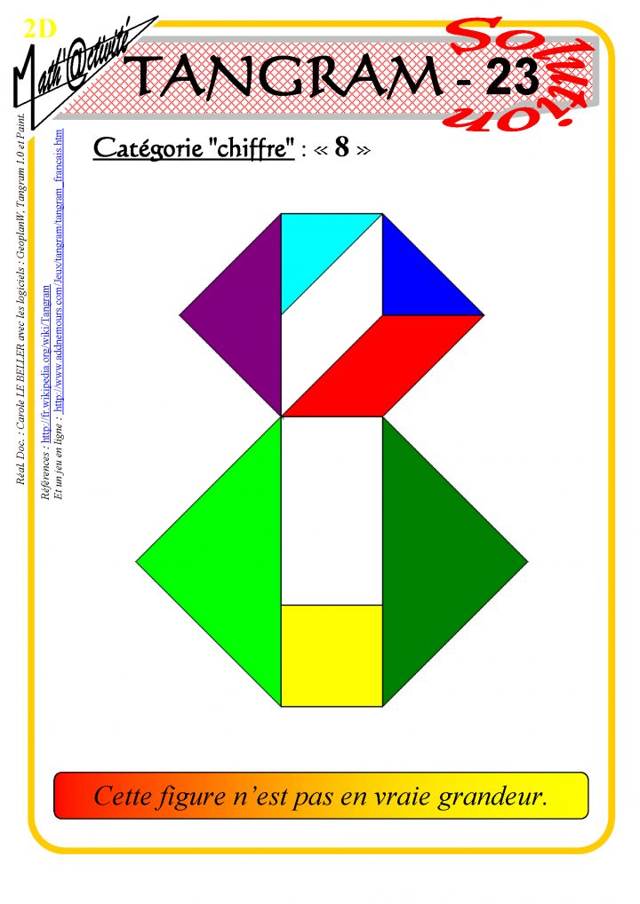 Math'@ctivité 2D : Tangram destiné Tangram Modèles Et Solutions