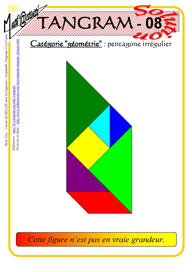 Math'@ctivité 2D : Tangram tout Jeu De Tangram À Imprimer