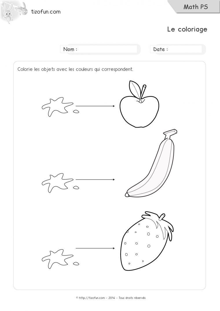 Mathématique Petite Section | Maths Ps – Le Coloriage à Fiche Petite Section À Imprimer