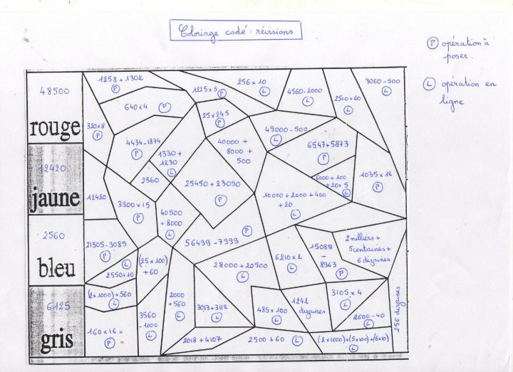 Maths : Coloriage Codé Opérations – Titicole dedans Coloriage Codé Cp