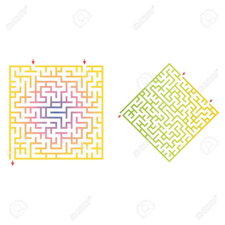 Maze Jeu Pour Les Enfants De Forme Géométrique. Puzzle Pour Enfants D'âge  Préscolaire. Rebus Ou Un Questionnaire Pour L'école à Jeu De Forme Géométrique