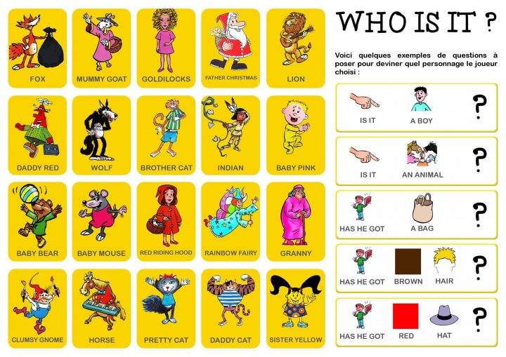 Mélopie Vous Propose Des Jeux Anglais À Imprimer "who Is It pour Jeu En Anglais À Imprimer