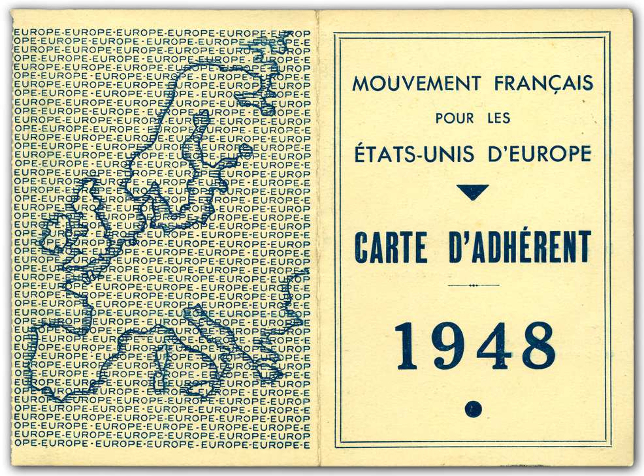 Membership Card For The French Movement For The United à Carte D Europe En Francais