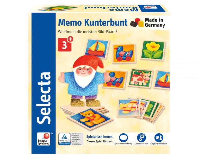 Mémo Multicoloré – Jouets Bois Selecta destiné Jeux Memoire Enfant