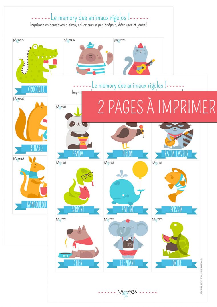 Memory Animaux – Jeu À Imprimer – Momes à Activité 3 Ans Imprimer