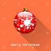 Merry Christmas Pixel Art Style Ball Poster For Party Or Greeting Card.  Vector Illustration concernant Pixel Art De Noël