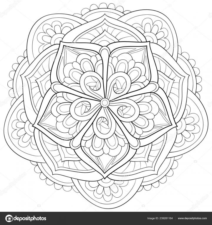 Mignon Mandala Zen Avec Image Ornements Pour Les Adultes concernant Livre De Coloriage À Imprimer