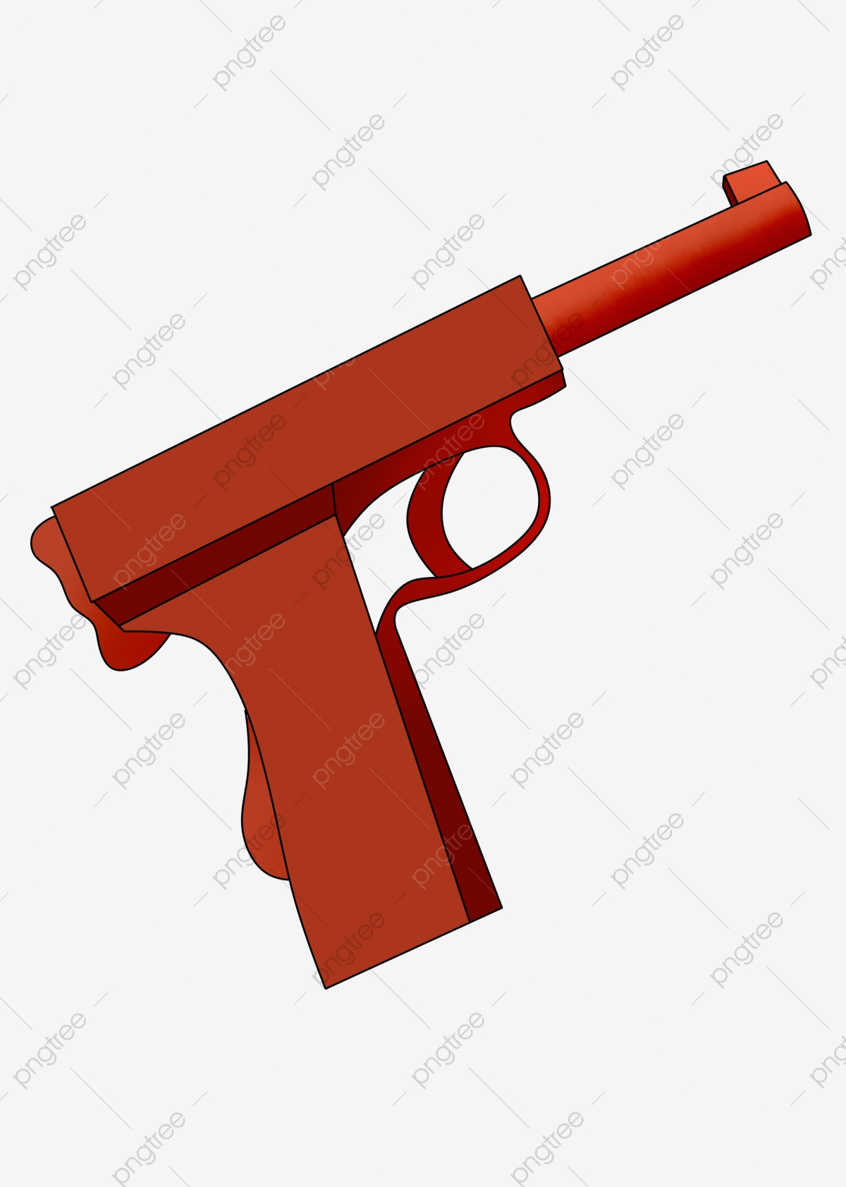 Militaire Pistolet De Police Dessin Animé Pistolet Rouge, De destiné Comment Dessiner Un Fusil 